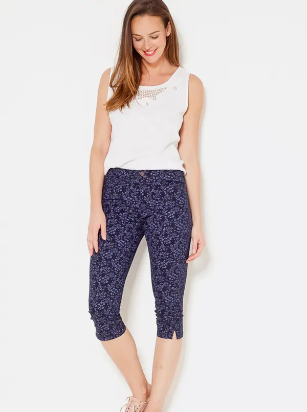 CAMAIEU Blue patterned 3/4 pants CAMAIEU - Women