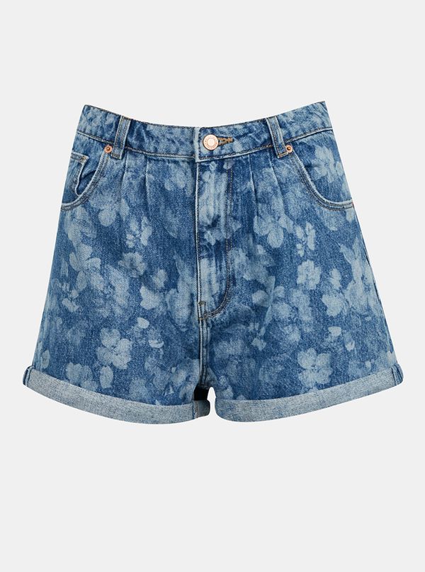 TALLY WEiJL Blue patterned denim shorts TALLY WEiJL