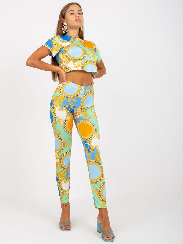 Fashionhunters Blue two-piece casual set with prints