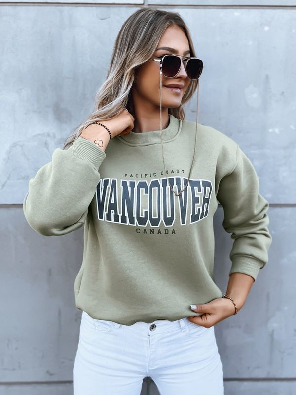 DStreet Bluza damska bez kaptura VANCOUVER ciemnozielony Dstreet