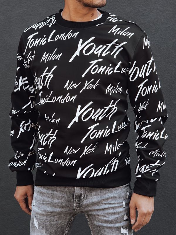 DStreet Bluza męska bez kaptura czarna Dstreet