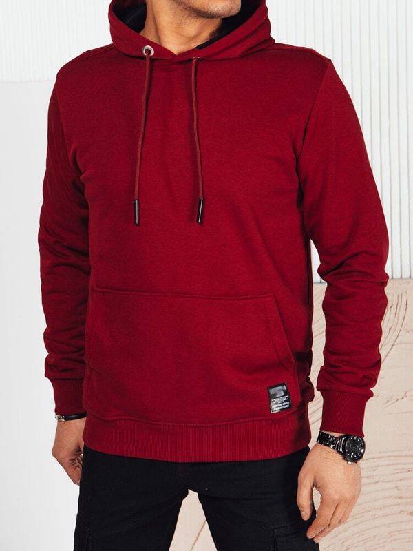 DStreet Bluza męska z kapturem bordowa Dstreet