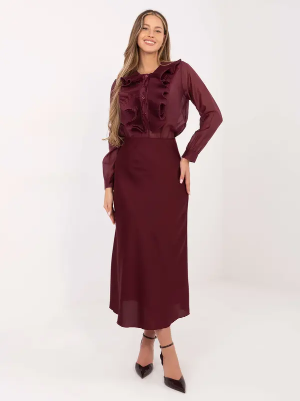 Factory Price Bluza s bordo uzorkom i volanima