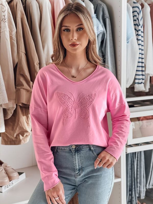 DStreet Bluzka damska one size oversize FLOFLY różowa Dstreet