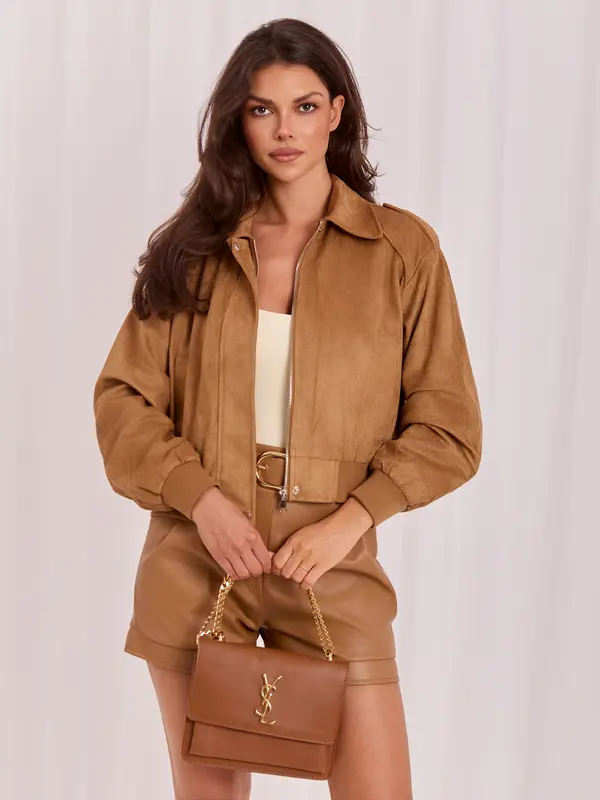 Italy Moda Bombaš jakna s efektom antilopa od devine kože