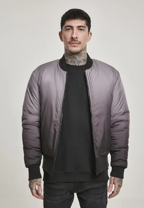 Urban Classics Bomber jakna s gradijentom crno-sive boje