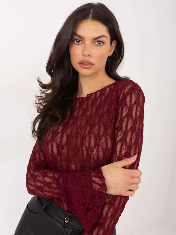 Italy Moda Bordo bluza od čipke