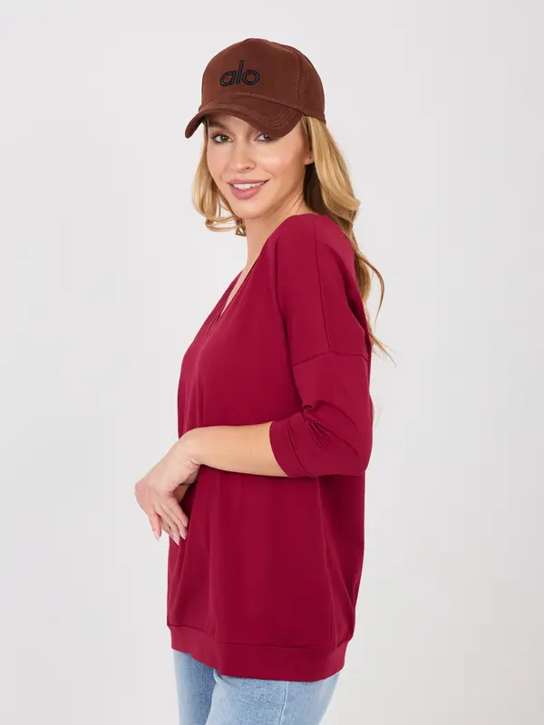 RUE PARIS Bordo bluza s dekolteom na leđima