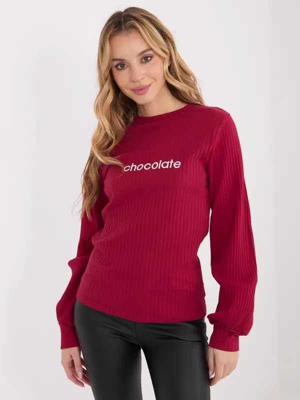 RUE PARIS Bordo bluza s natpisom