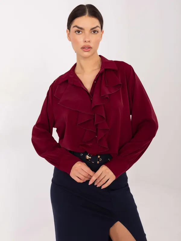 Factory Price Bordo bluza s volanima