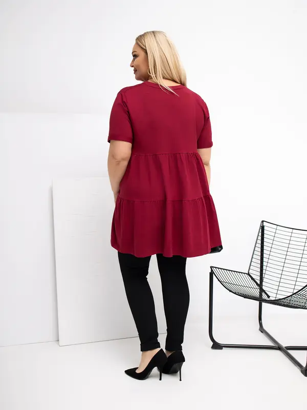 RELEVANCE Bordo bluza za veće veličine