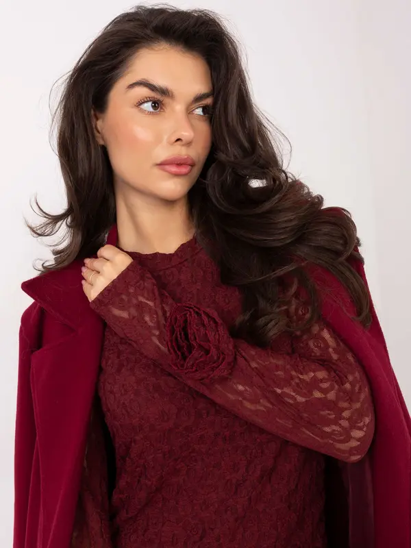 Italy Moda Bordo čipkasta haljina