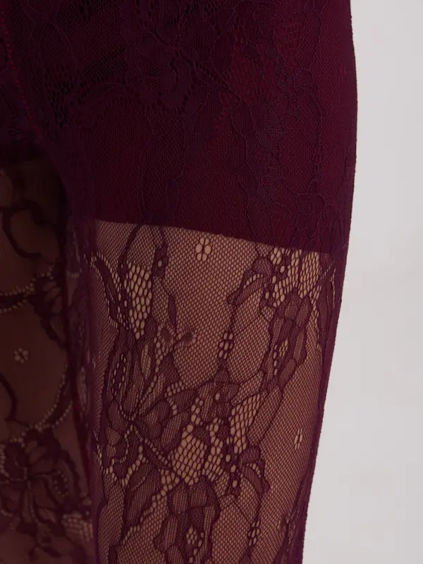 Italy Moda Bordo čipkaste tajice