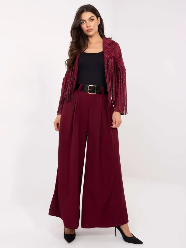MODA ITALY Bordo hlače visokog struka
