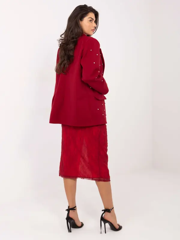 Italy Moda Bordo jakna s biserima