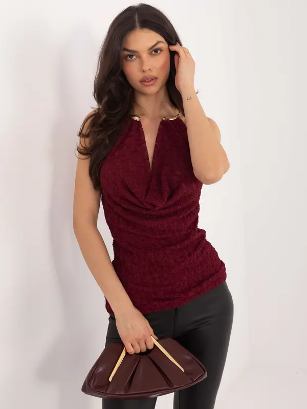 Italy Moda Bordo top s dekolteom