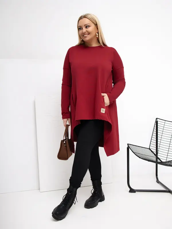RELEVANCE Bordo tunika plus size