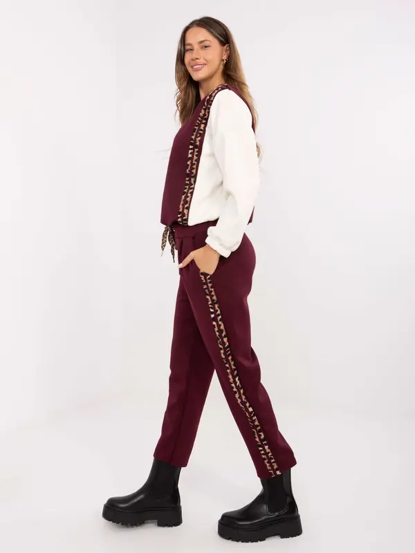 Italy Moda Bordo ženski set s prugama