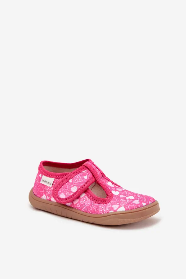 Milami Boto Barefoot Slippers Girls With Hearts On Velcro Milami Fuchsia Talirae
