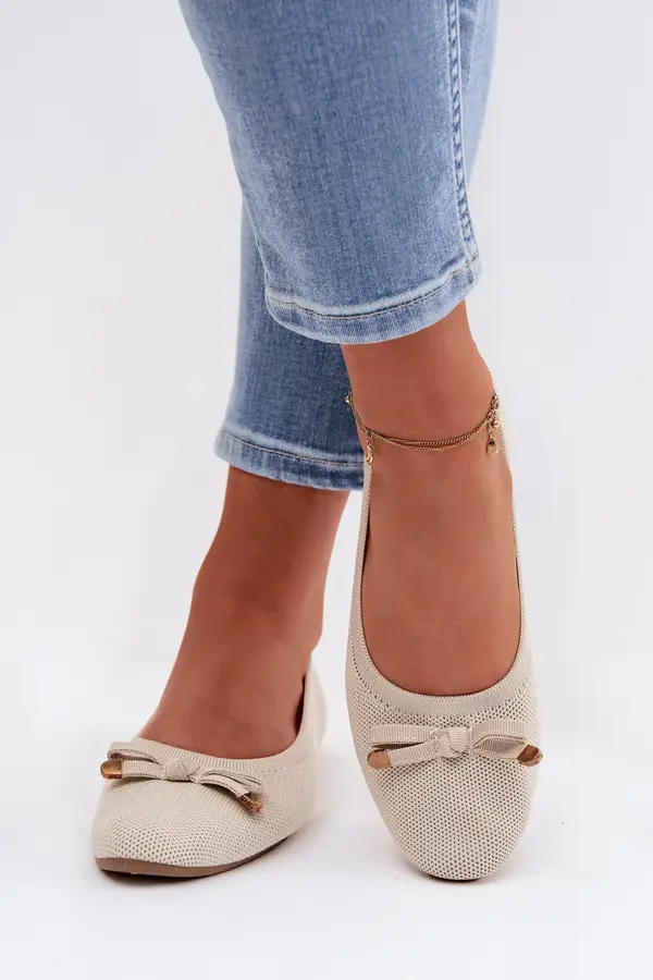 Boto Boto Beige Balerinas with Bow Amelivra