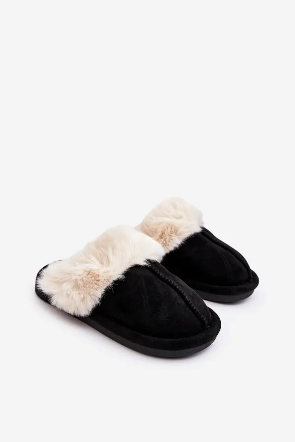 Boto Boto Children's Slippers with Fur Black Befana