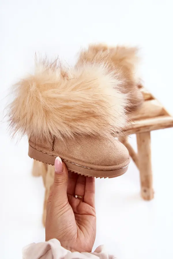 Boto Boto Children's Snow Boots With Eco Fur Beige Ariana