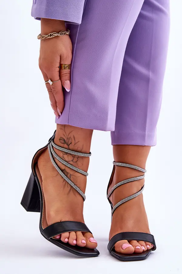 Boto Boto Fashionable Sandals With Zircons Black Carma