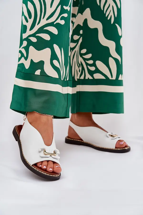 Boto Boto Flat Sandals With Decoration Eco Leather White Tillireta