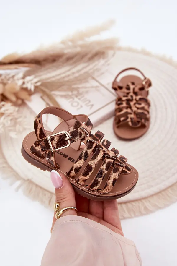 Boto Boto Girls' Children's Sandals Made Of Eco Leather Leopard Mariana