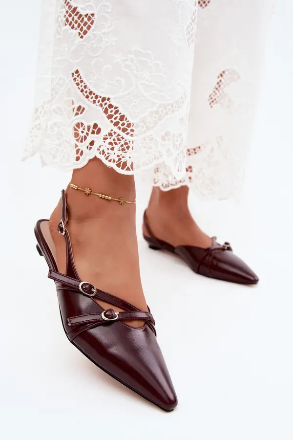 Boto Boto Glamira Burgundy Women's Sandals With Straps Made of Faux Leather
