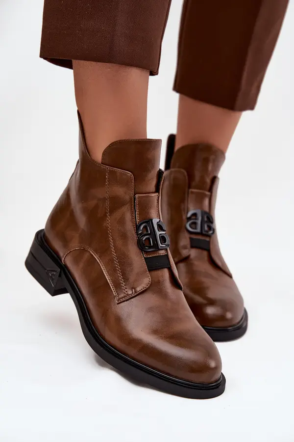 Boto Boto Insulated Leather Women's Boots with Decorative Detail Brown Briselda