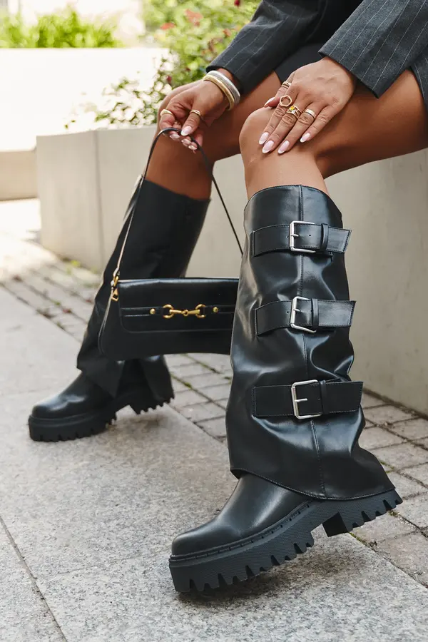 Boto Boto Insulated Women's Boots with Silver Clamps Black Isavine