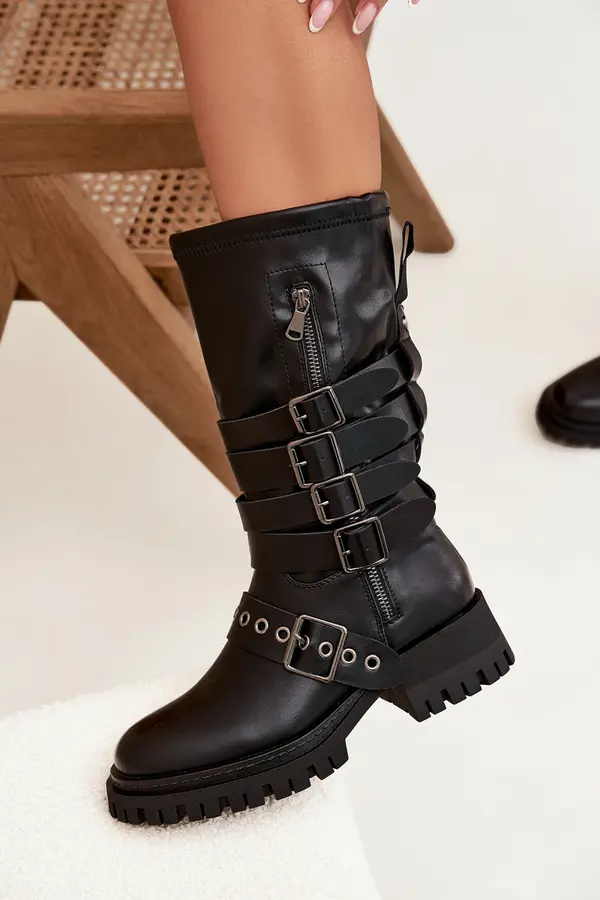 Boto Boto Insulated Women's Boots with Straps and Buckles Black Ivaline