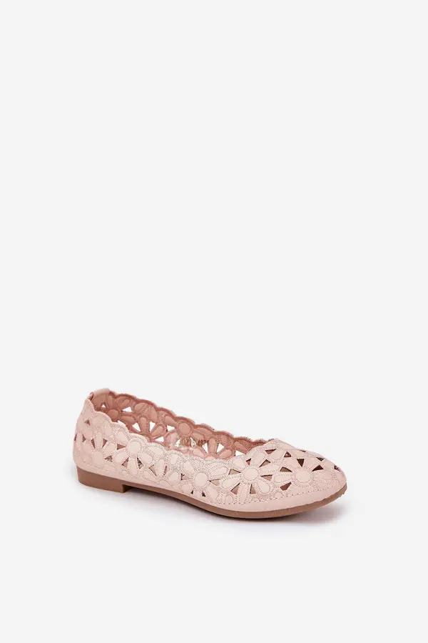 EVENTO Boto Kids' Cutout Glitter Ballerinas Pink Zindira