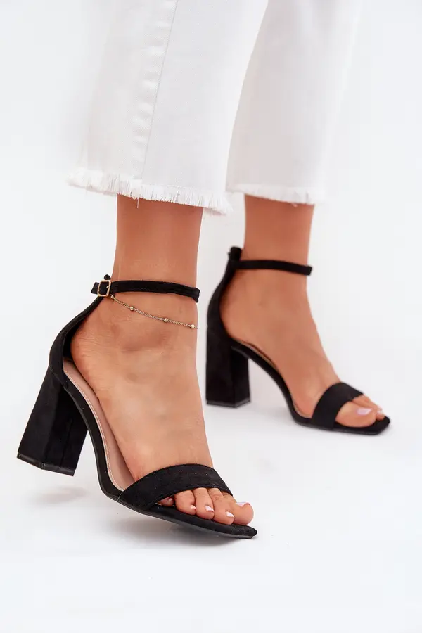 Boto Boto Ladies Heeled Sandals Made Of Eco Suede Black Elirae