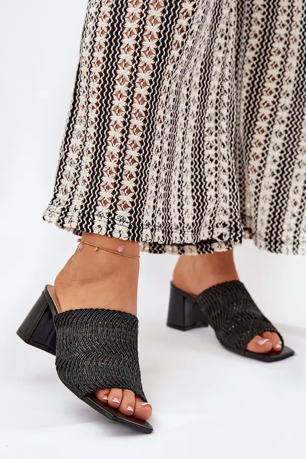 Boto Boto Ladies Mules With Braiding On Heel Black Ciariloria