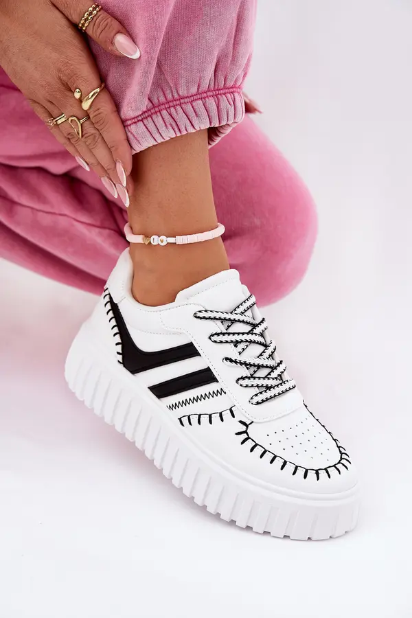 Boto Boto Ladies Sneakers On Platform White-Black Ofenale