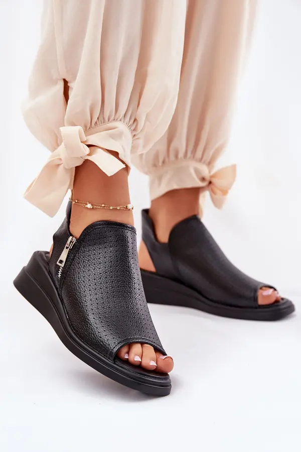 Boto Boto Ladies Wedge Sandals Black Mevinette