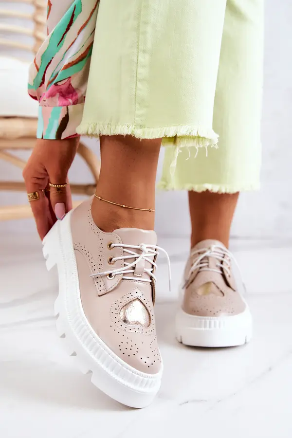 Boto Boto Leather Shoes With Hearts Beige Curtis