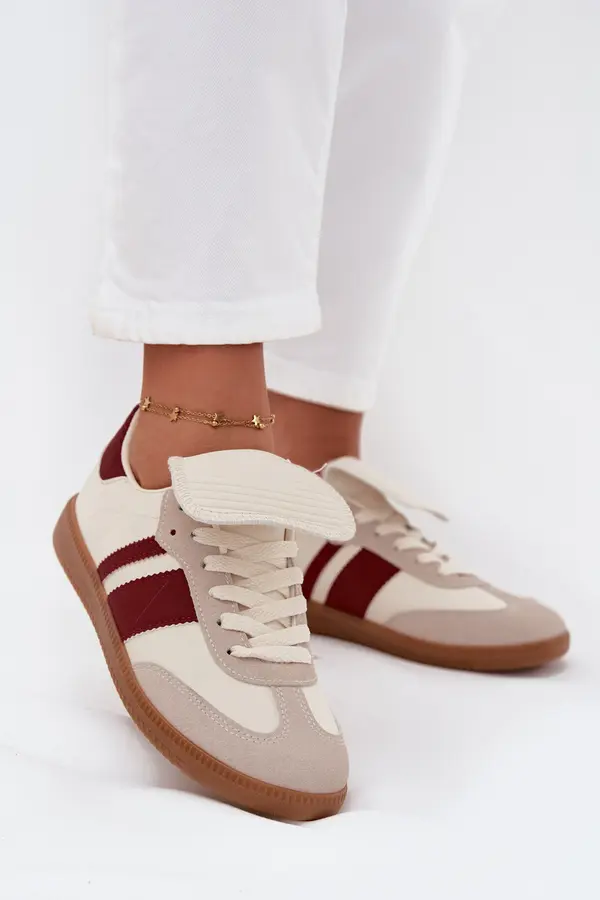 Boto Boto Low Women Sneakers With Folded Tongue Burgundy Ardira