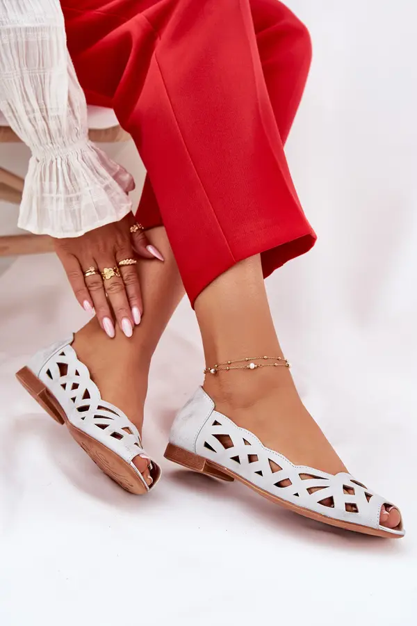 Boto Boto Perforated Ballerinas With Open Toes Silver Calgis