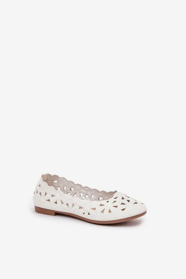 EVENTO Boto Perforated Children's Ballerinas With Glitter White Zindira