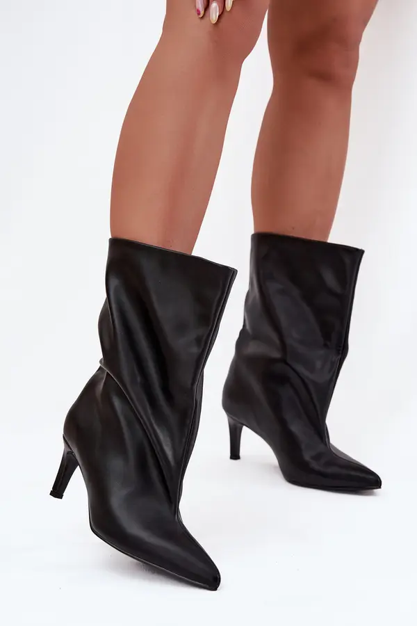 Boto Boto Slip-on women's ankle boots with high heel black Solvienne