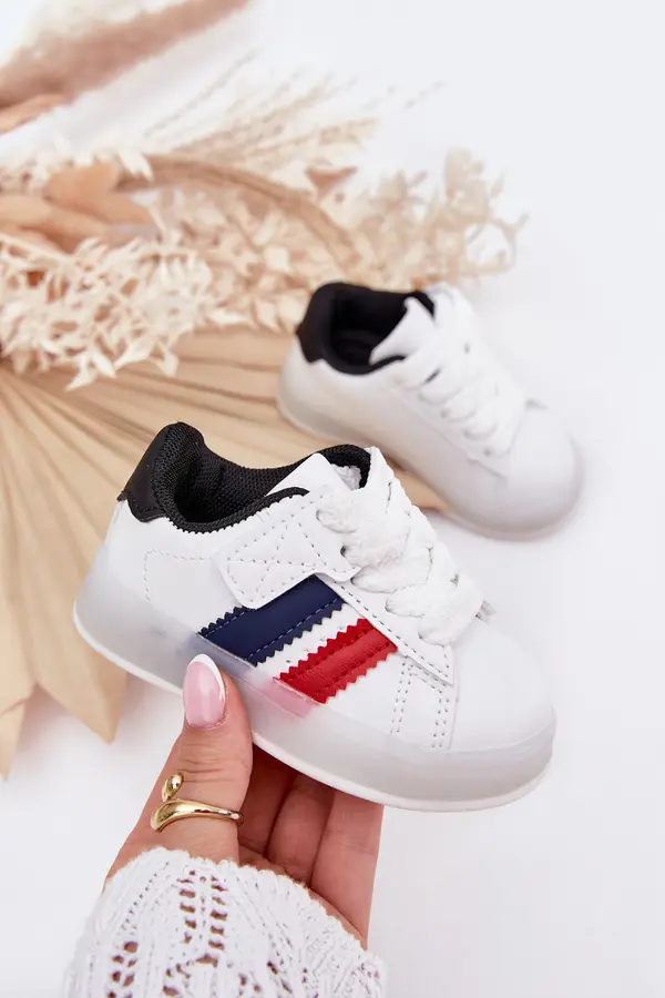 Boto Boto Sports Shoes Sneakers For Children With Glowing Sole White-Black Arielle