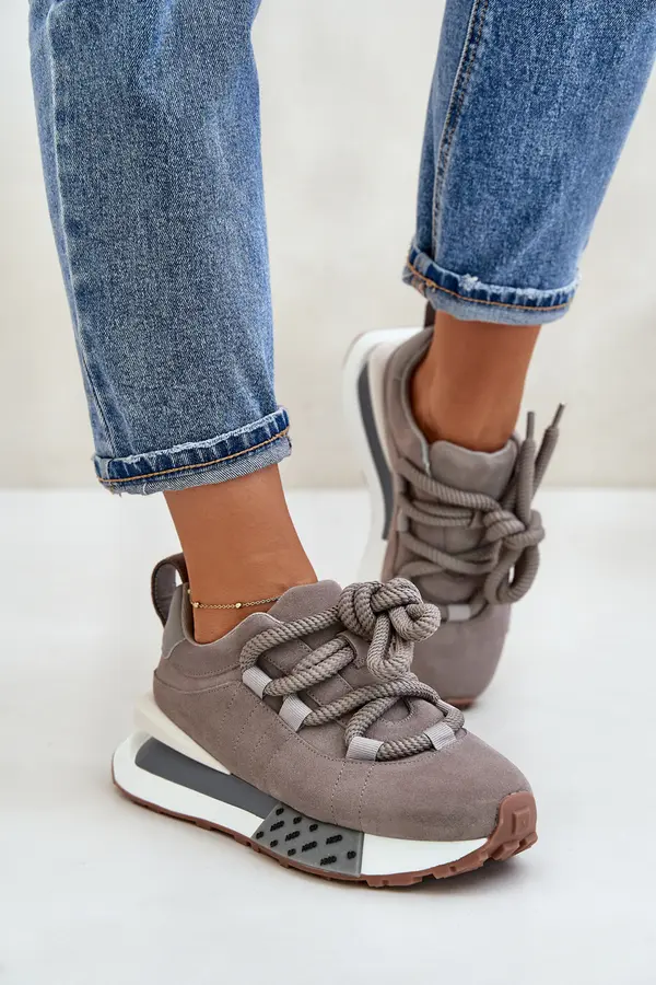 Boto Boto Suede Women's Sneakers On Platform With Thick Lacing Artiker