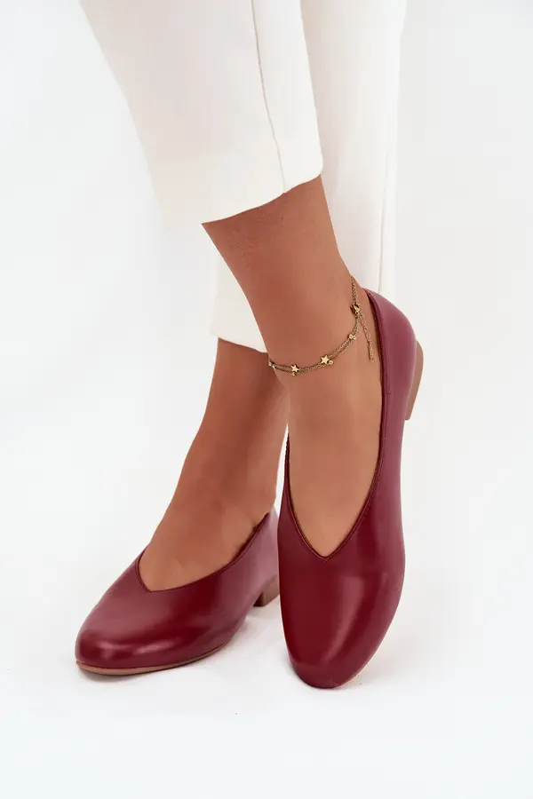 Boto Boto Women's Ballerinas Made of Eco Leather with Flat Heel Burgundy Olyssia