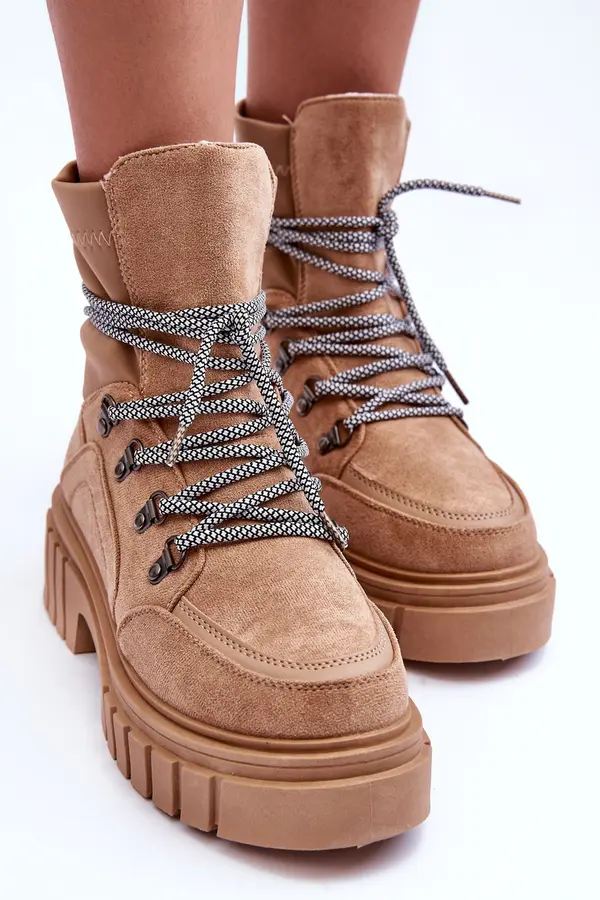 Boto Boto Women's Boots Suede Lace-Up Dark Beige Acorn