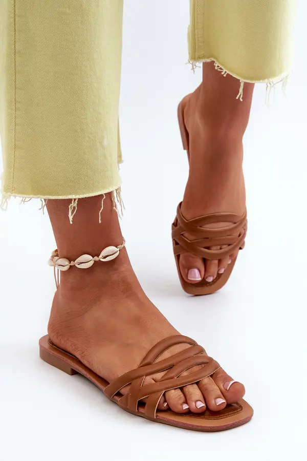 Boto Boto Women's Eco Leather Flat Heel Sandals Brown Moldela