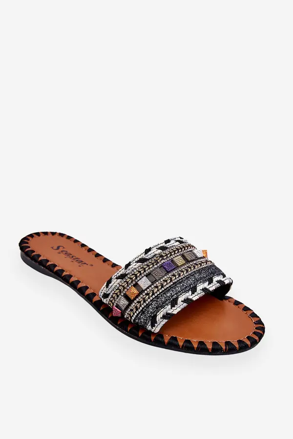 Boto Boto Women's Embellished Slippers Bellisa Black