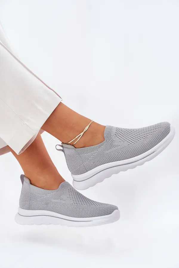 EVENTO Boto Women's Fabric Slip-On Sneakers Gray Adiora